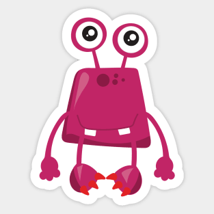 Cute Monster, Pink Monster, Funny Monster, Silly Sticker